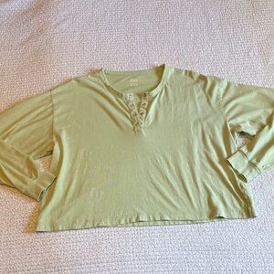 Victoria's Secret PINK Light Green Long Sleeve Top
